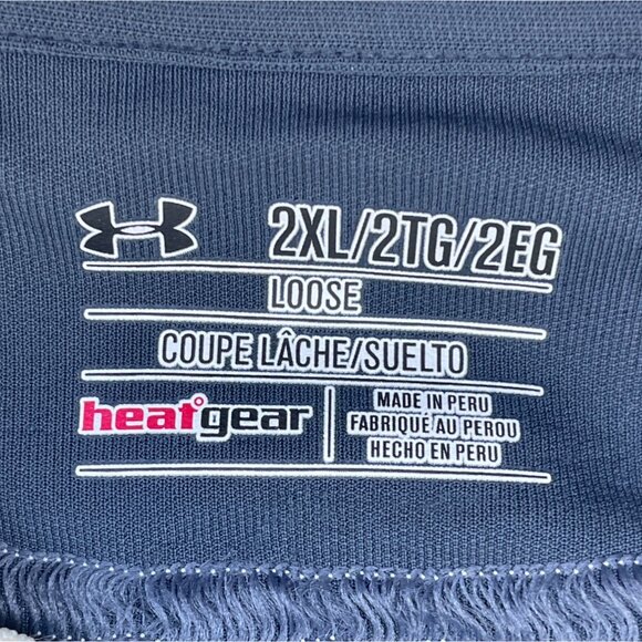 Under Armour Men's White Striped Heatgear Polo Shirt With Loose Fit Sz 2XL - Picture 6 of 8